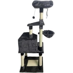 SWIFTY Arbre a chat - 55 x 40 x 138 cm - Gris foncé - 3 plateformes, 1 percho...