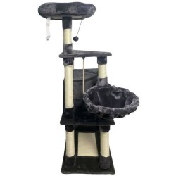 SWIFTY Arbre a chat - 55 x 40 x 138 cm - Gris foncé - 3 plateformes, 1 percho...