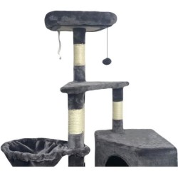 SWIFTY Arbre a chat - 55 x 40 x 138 cm - Gris foncé - 3 plateformes, 1 percho...