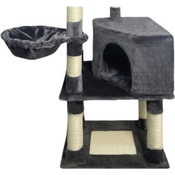 SWIFTY Arbre a chat - 55 x 40 x 138 cm - Gris foncé - 3 plateformes, 1 percho...