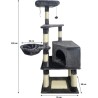 SWIFTY Arbre a chat - 55 x 40 x 138 cm - Gris foncé - 3 plateformes, 1 percho...