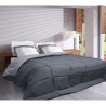 CALGARY - Couette Chaude Microfibre 400gr/m² - Gris & Argent - 240 x 260 cm