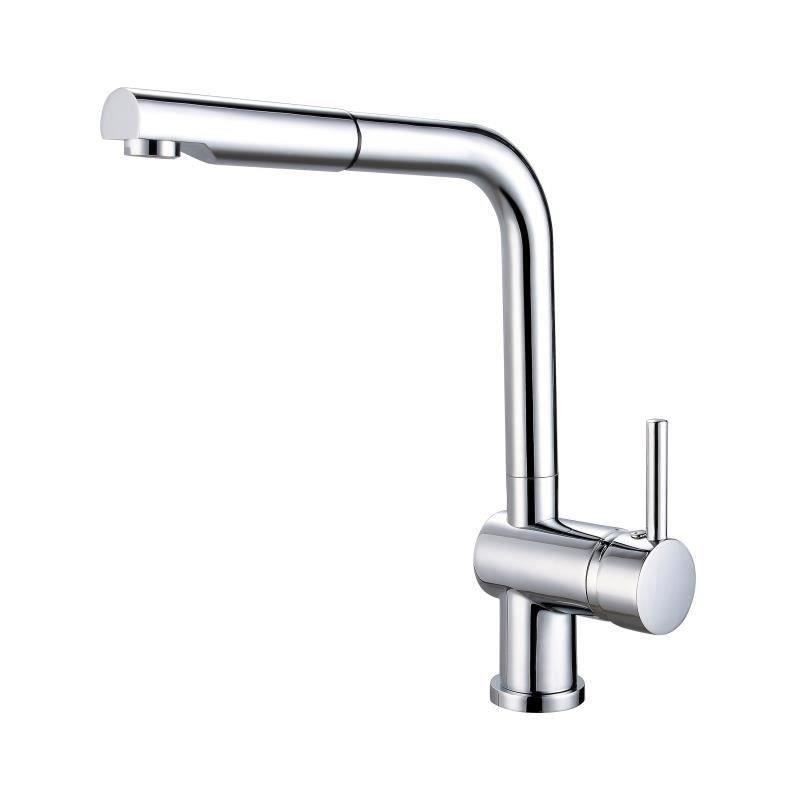 ROUSSEAU Robinet mitigeur de cuisine Matsouko - Avec douchette - Gris chromé