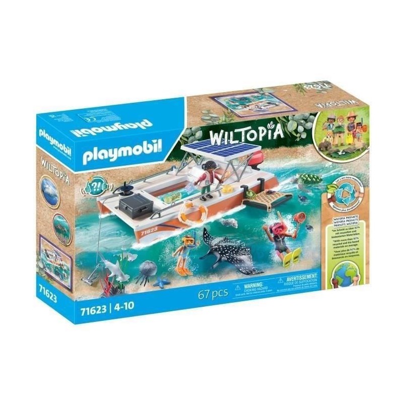 PLAYMOBIL 71623 Bateau de surveillance des récifs coralliens, 67 pieces, Des ...