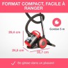 OCEANIC VC10RBAX2 Aspirateur traîneau sans sac - 700W - 80dB - A - Rouge