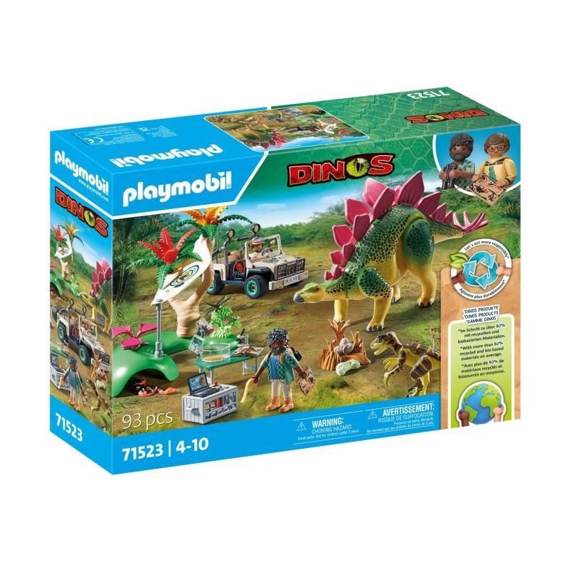 PLAYMOBIL 71523 Campement des explorateurs dinosaures, Dinos, 93 pieces, Des ...