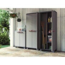 Keter Armoire de Rangement Basse Stilo Gris et Noir 90 cm Casier Organisateur...