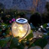 Lot de 2 boules solaires - LUMISKY - CRACK BALL CORD - H13 cm - Verre craquel...