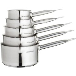 ARTHUR MARTIN Set de de 5 Casseroles - Acier inoxydable - Intérieur satiné av...