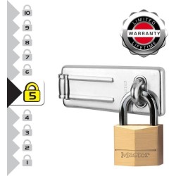 Pack Comprenant un Moraillon de Porte et un Cadenas a Clé - MASTER LOCK - 140...