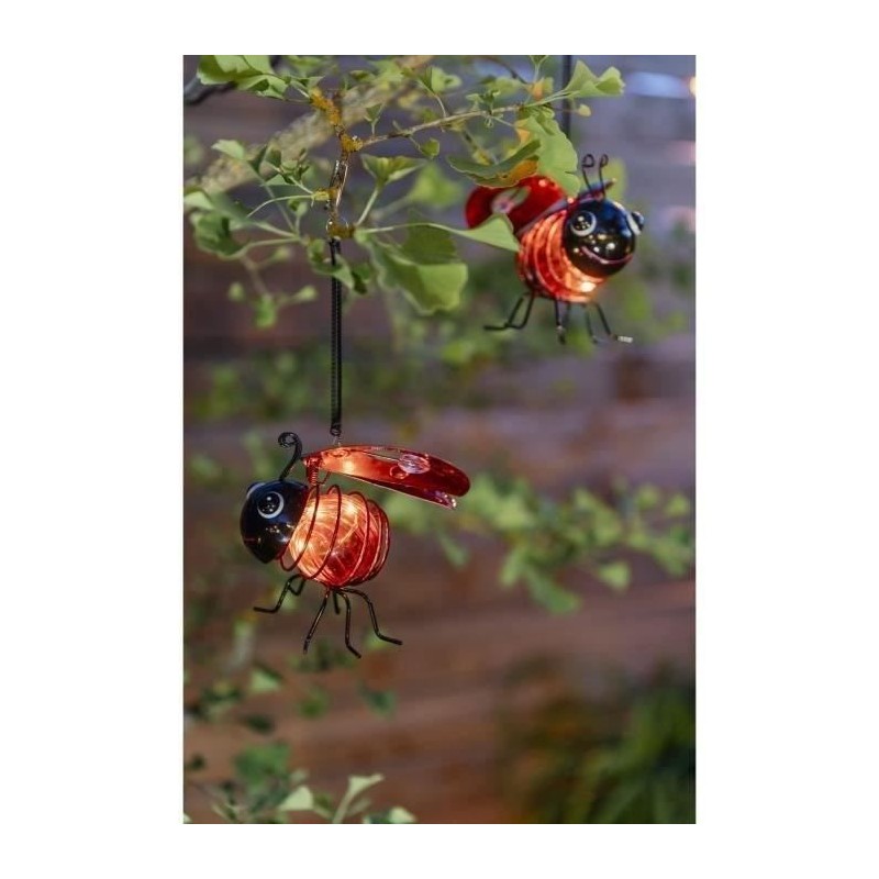 Coccinelle solaire clipsable - GALIX - Luminaires solaires - Métal/verre - 2 ...