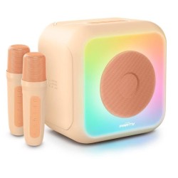 Enceinte karaoké lumineuse BIGBEN - Peche - Bluetooth - 30W - 2 micros sans f...