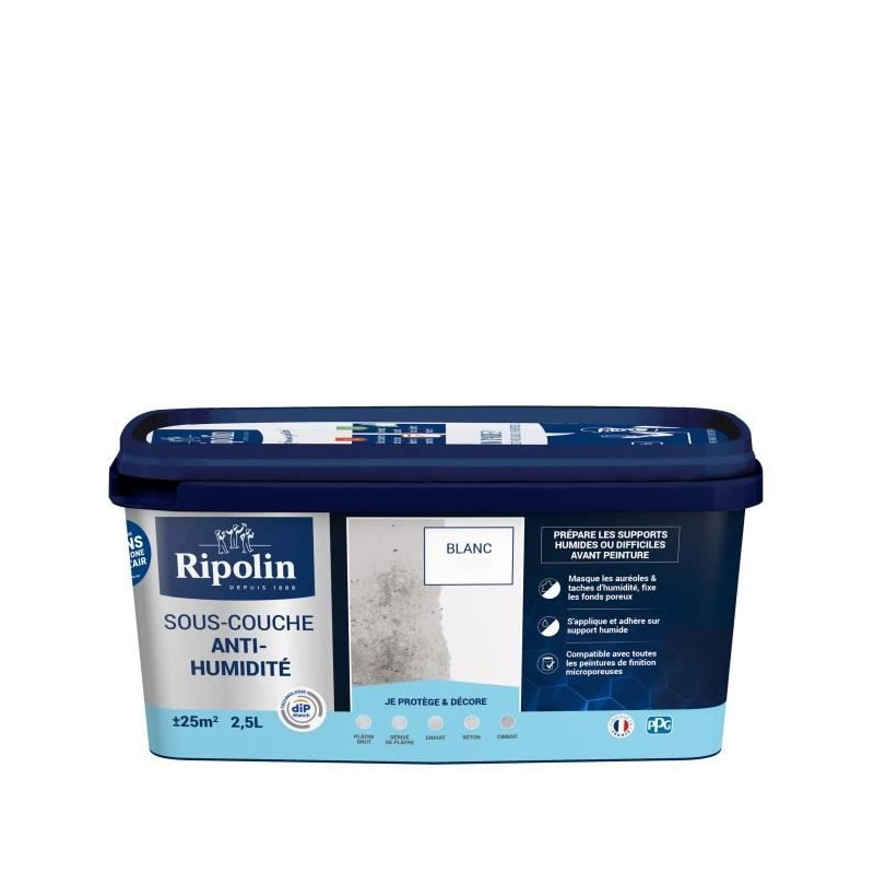 Sous couche anti-humidité mat blanc 2,5L Ripolin