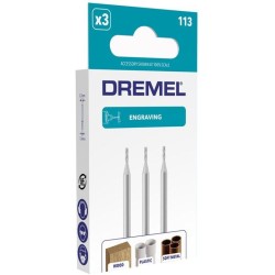Lot de 3 Fraises a Graver DREMEL 113 (Cylindrique,1,6mm, pour Sculpter et Gra...