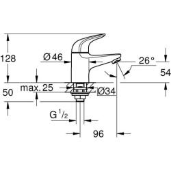 Robinet monofluide lave-mains - GROHE Swift - 20617001 - Chromé- Taille XS - ...