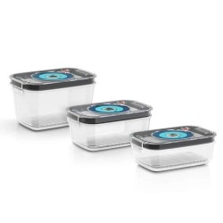 BOSCH - 3 boites de conservation sous vide hermétiques : 0,7L, 1,0L et 1,5L -...