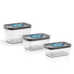 BOSCH - 3 boites de conservation sous vide hermétiques : 0,7L, 1,0L et 1,5L -...