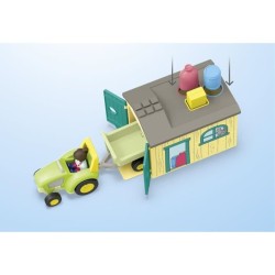 PLAYMOBIL Junior 71656 Ferme tracteur et animaux, personnages, Pour bébé et e...