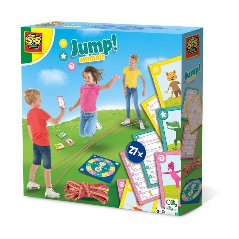 Jeu de cartes Jump! Animals - Sauts a l'élastique pour enfants de 3