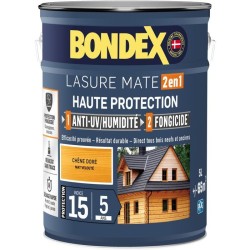 Lasure 2 en 1 Haute protection - Chene doré satin - BONDEX - 5 L