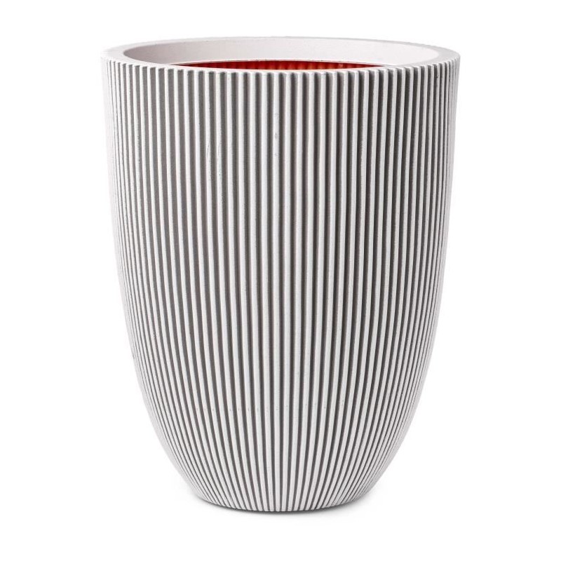 CAPI EUROPE Vase GROOVE - Ivoire - 34x46 cm - Résistant aux intempéries