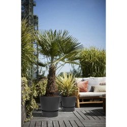 ELHO Pot de fleurs rond Greenville - Ø 47 x H 44 cm - Extérieur - 100% recycl...