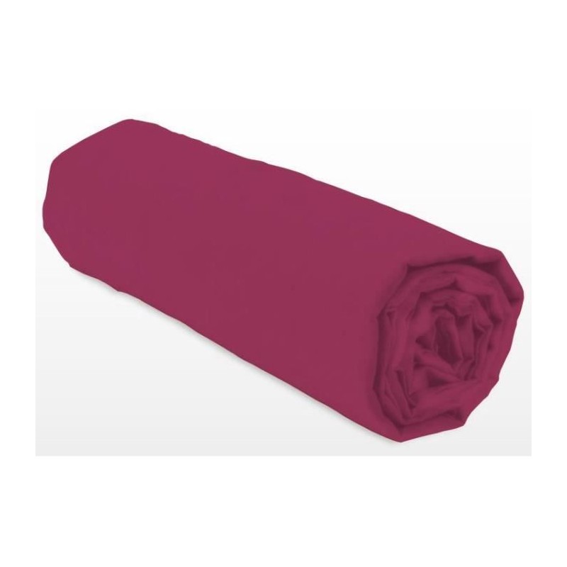 Drap-housse - LOVELY HOME - LH71607 - 180x200+35 cm - Fuchsia
