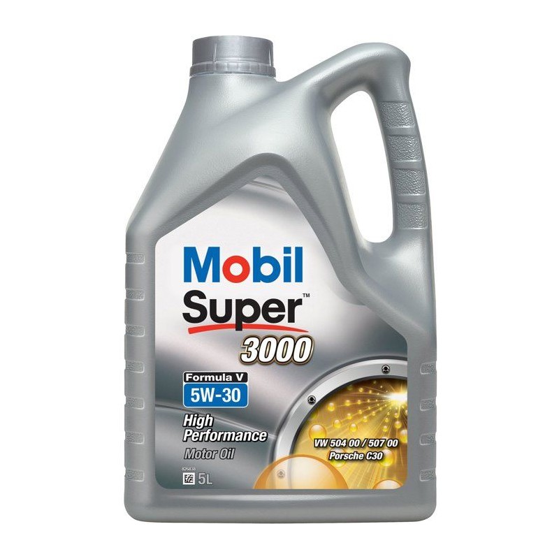 Huile moteur 5W-30 Synthétique - MOBIL - Super 3000 - Formula-V -bidon 5L -  ...