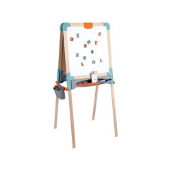 Smoby - Tableau en bois double face - Ardoise craie et Blanche magnétique - P...