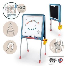Smoby - Tableau Tubes - Double face magnétique et ardoise - Bac amovible - 80...
