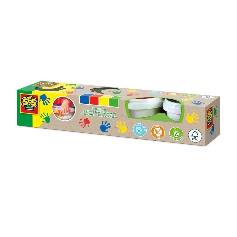 Eco peinture a doigts 4 couleurs - SES CREATIVE - Colouring and
