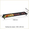 Plancha électrique LITTLE BALANCE - Wood 90 - Surface cuisson 90x23cm - Revet...
