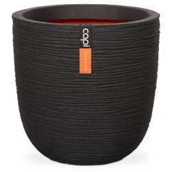 CAPI EUROPE Pot de fleurs boule RIB NL - 43x41 cm - Noir