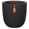 CAPI EUROPE Pot de fleurs boule RIB NL - 43x41 cm - Noir