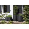 CAPI EUROPE Pot de fleurs boule RIB NL - 43x41 cm - Noir