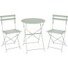 Set bistrot - ELORA - Ensemble repas de jardin - Table pliante Ø 60 cm + 2 ch...