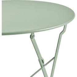 Set bistrot - ELORA - Ensemble repas de jardin - Table pliante Ø 60 cm + 2 ch...