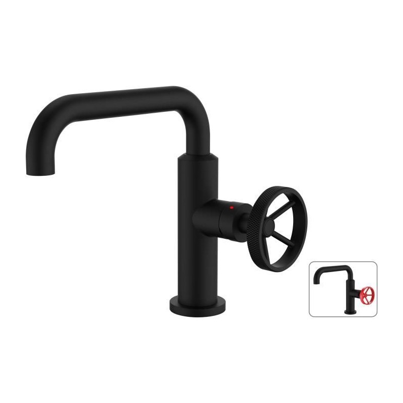 Mitigeur lavabo industriel ROUSSEAU - Bec mobile - Noir
