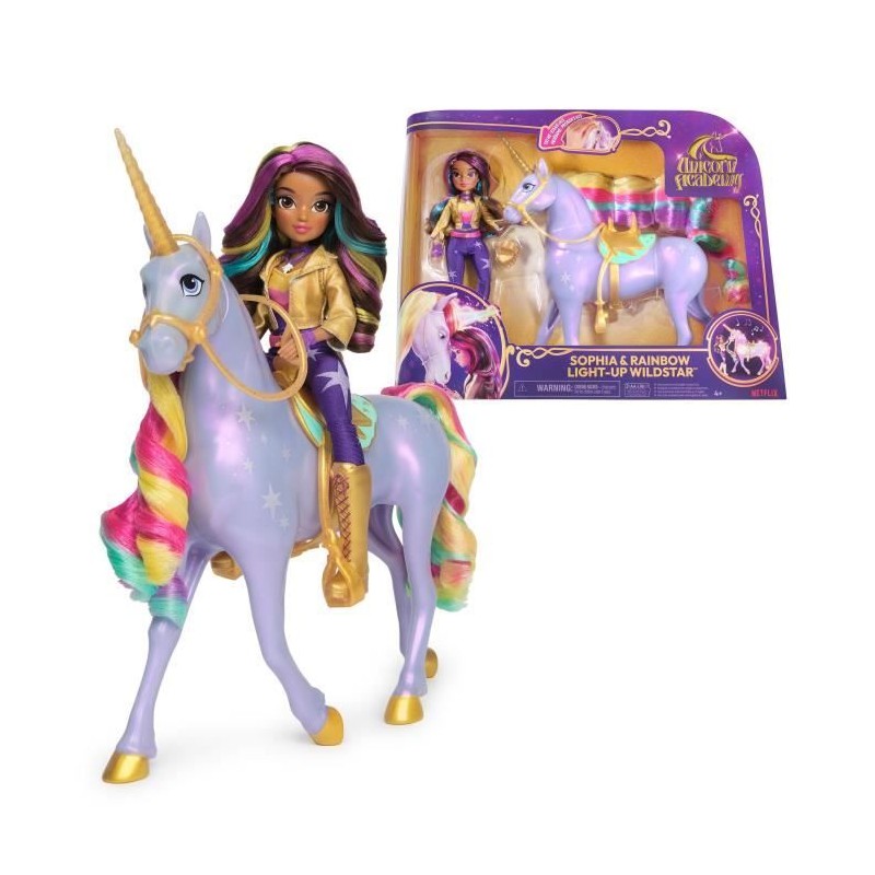 SPIN MASTER LICORNE A FONCTIONS 28 CM WILDSTAR + POUPEE 24 CM Unicorn