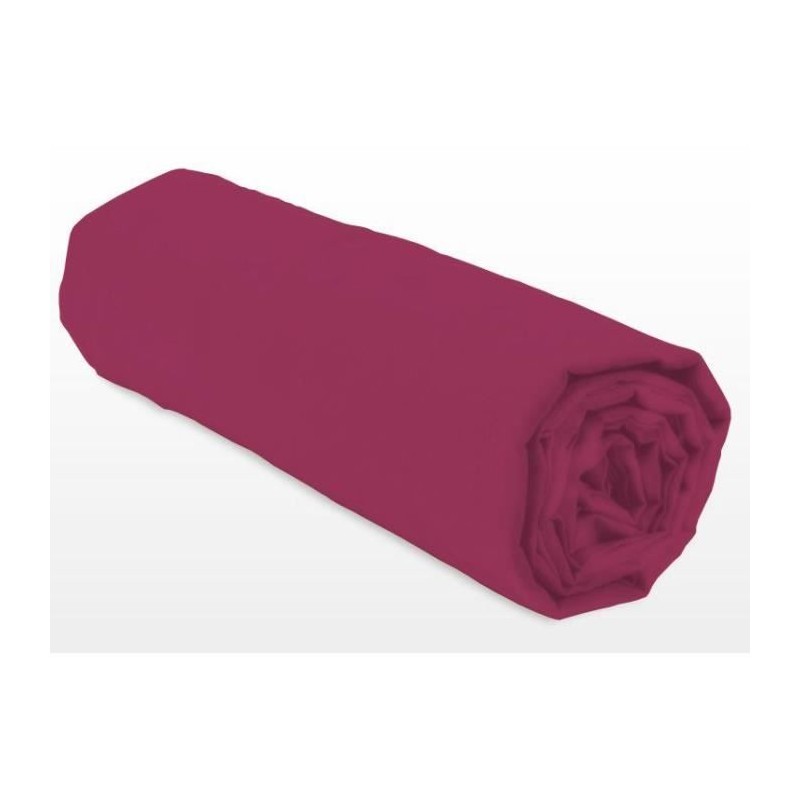 Drap-housse - LOVELY HOME - LH71609 - 140x190+35 cm - Fuchsia