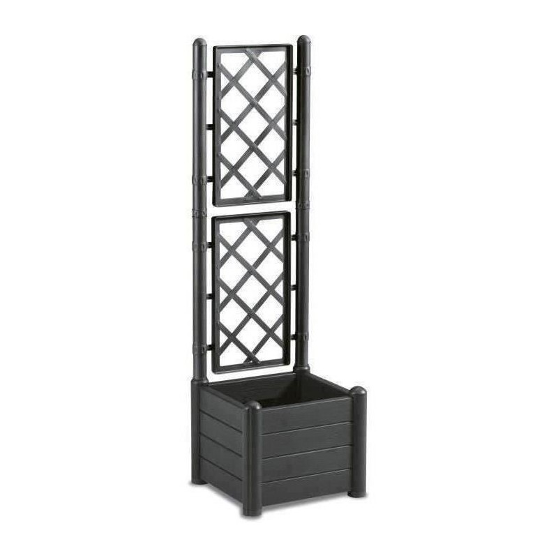 STEFANPLAST Bac a fleur carré ITALIA avec treillis - 30L - Plastique - 43x43x...