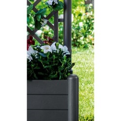 STEFANPLAST Bac a fleur carré ITALIA avec treillis - 30L - Plastique - 43x43x...
