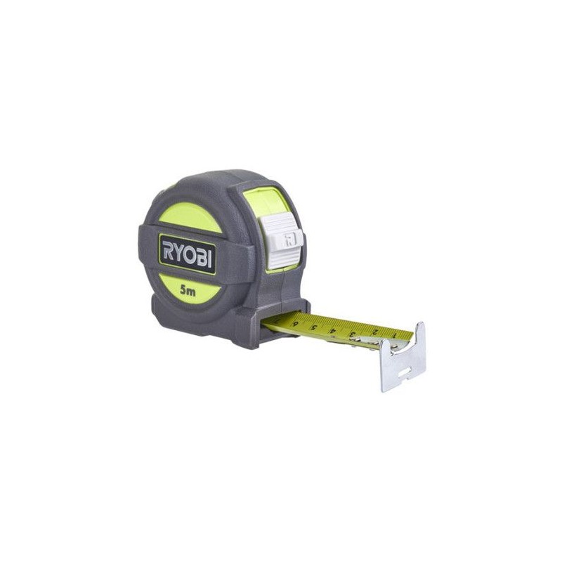 Metre ruban - RYOBI - RTM5M - 5 m - Largeur 25 mm - Crochet sécurisé