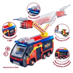 Sam Le Pompier - Camion de pompier - Jupiter - 2 figurines - Sons et lumieres...