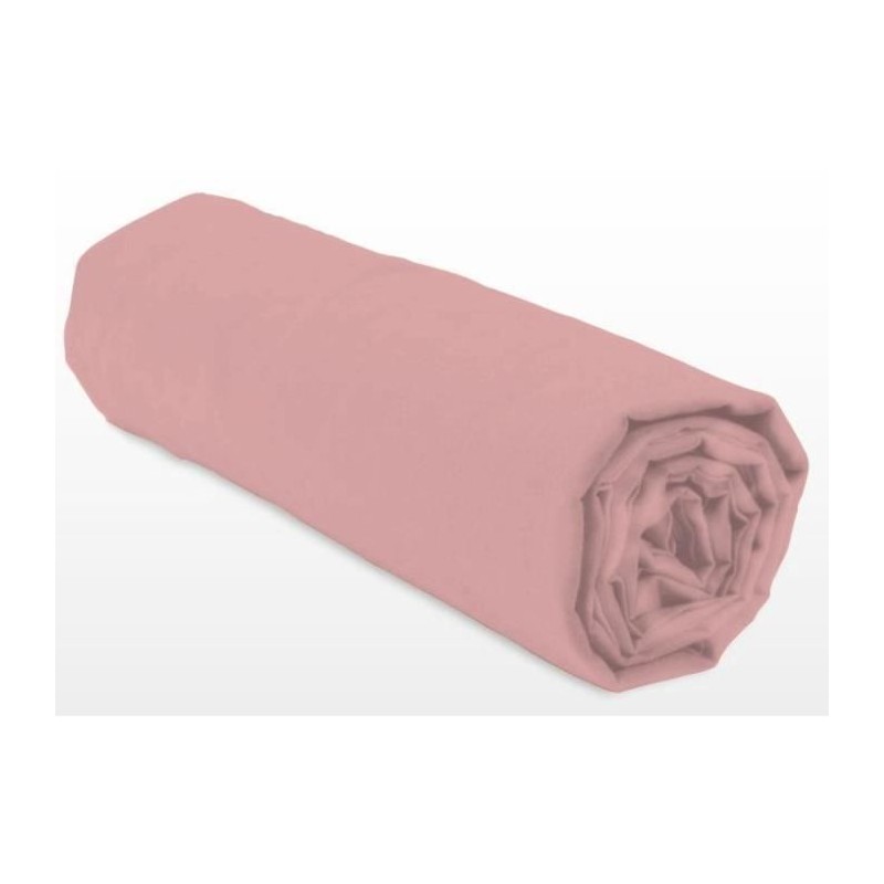 Drap-housse - LOVELY HOME - LH71625 - 140x190+35 cm - Rose