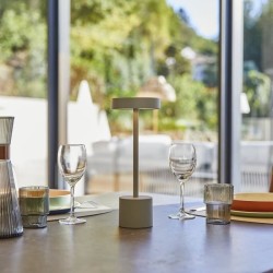 Lampe de table sans fil - LUMISKY - ROBY GREY - H30 cm - Touch en aluminium -...