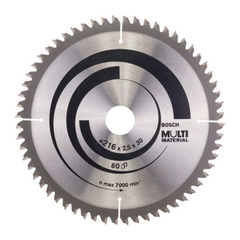 Lame de scie circulaire diametre 216 x 30 x 2,5 mm multimatériaux - 60 dents ...