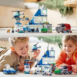 LEGO City 60316 Le Commissariat de Police, Jouet Hélicoptere, Voiture de Poli...