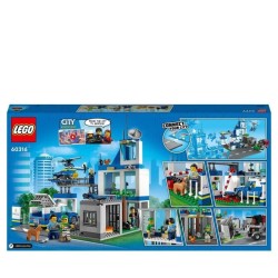 LEGO City 60316 Le Commissariat de Police, Jouet Hélicoptere, Voiture de Poli...