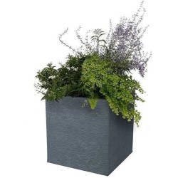 Pot de fleurs Carré 50 cm - EDA - Graphit - 57 L - 49,5 x 49,5 x H. 49,5 cm -...
